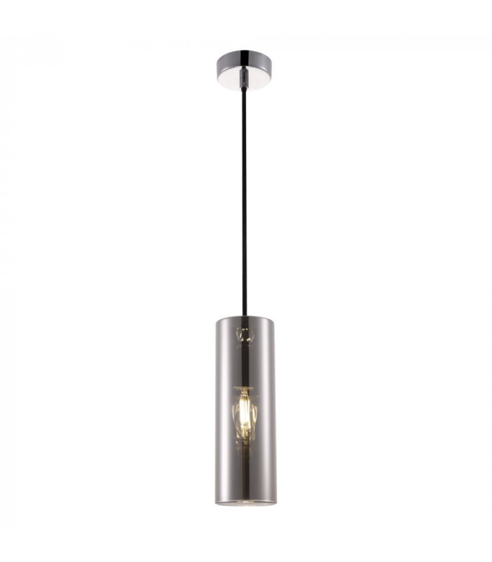 Modern Gioia Chrome Pendant Ceiling Light Glass Shade
