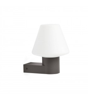 1 Light Outdoor Globe Wall Light Dark Grey IP44, E27 (SHADE NOT INCLUDED) - 2