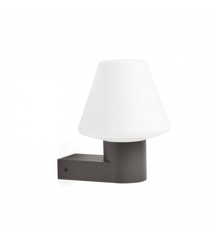 1 Light Outdoor Globe Wall Light Dark Grey IP44, E27 (SHADE NOT INCLUDED) - 2