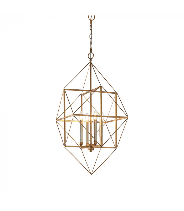 Pescara 4 Light Ceiling Pendant Antique Gold & Silver Leaf-1
