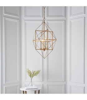 Pescara 4 Light Ceiling Pendant Antique Gold & Silver Leaf-2