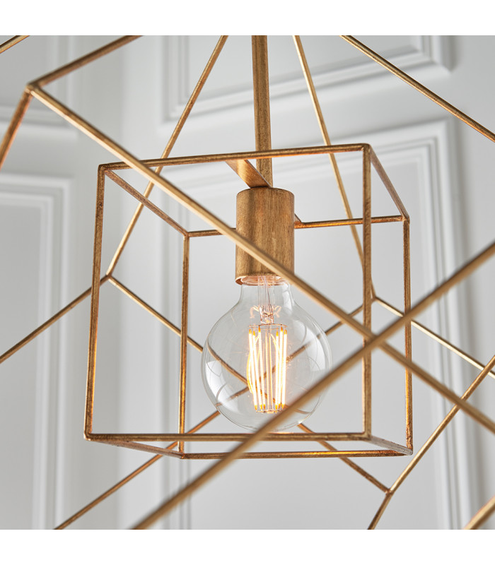 Pescara Pendant Ceiling Light Antique Gold Leaf-5
