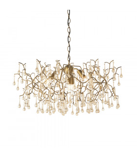 Rimini 4 Light Ceiling Pendant Aged Gold Paint & Champagne Lustre Glass-1
