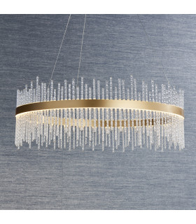 Trapani Pendant Ceiling Light Brushed Gold Plated Finish & Clear Glass-2