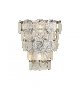 Trapani 2 Light Wall Lamp Antique Silver Paint & Mercury Glass-1