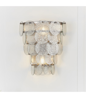 Trapani 2 Light Wall Lamp Antique Silver Paint & Mercury Glass-2