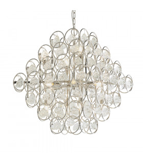 Positano 14 Light Ceiling Pendant Polished Nickel Plate & Clear Crystal-1