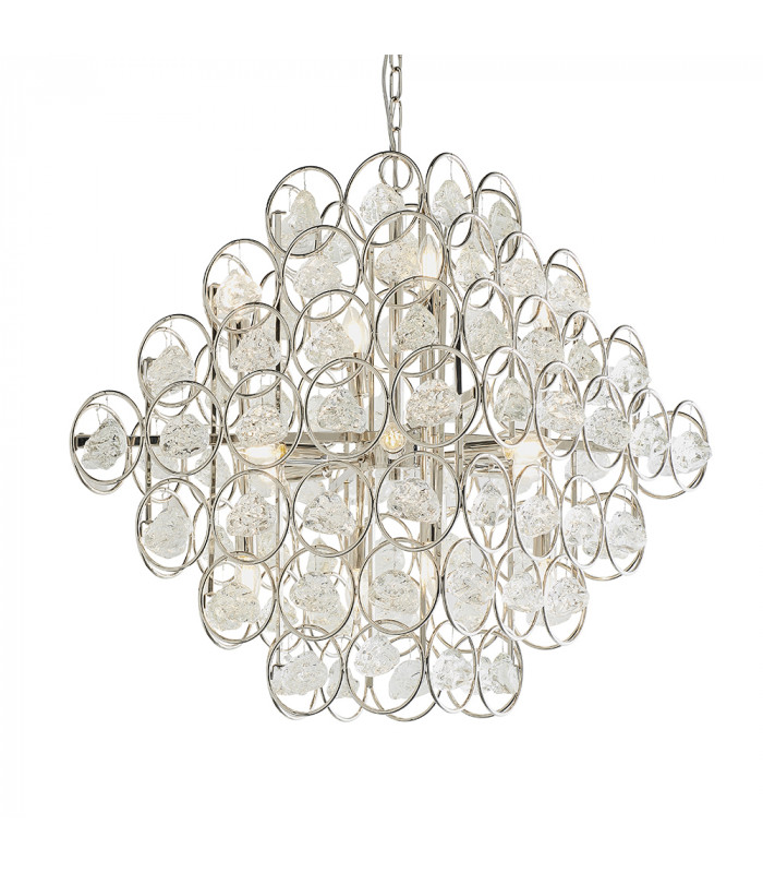 Positano 14 Light Ceiling Pendant Polished Nickel Plate & Clear Crystal-1