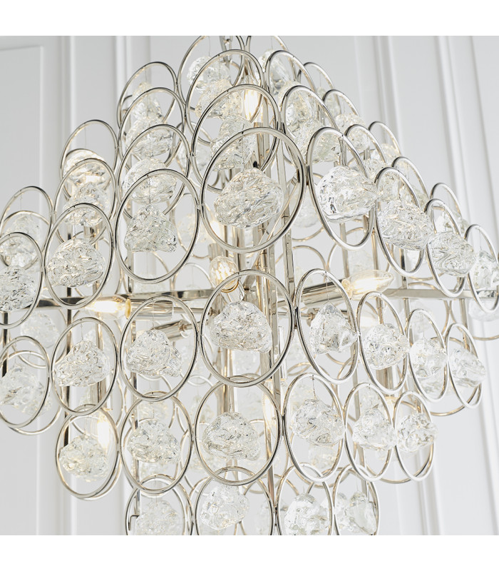 Positano 14 Light Ceiling Pendant Polished Nickel Plate & Clear Crystal-4