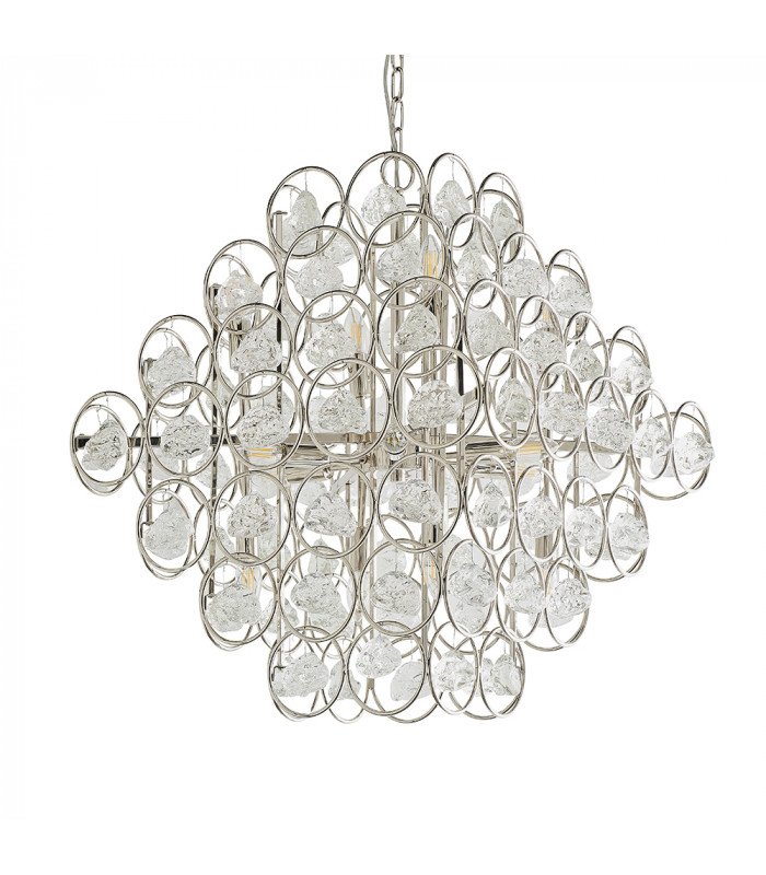 Positano 14 Light Ceiling Pendant Polished Nickel Plate & Clear Crystal-5