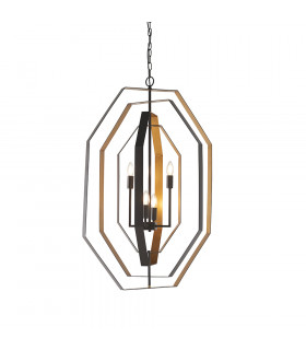 Macerata 4 Light Ceiling Pendant Aged Bronze Effect & Antique Gold Paint-1