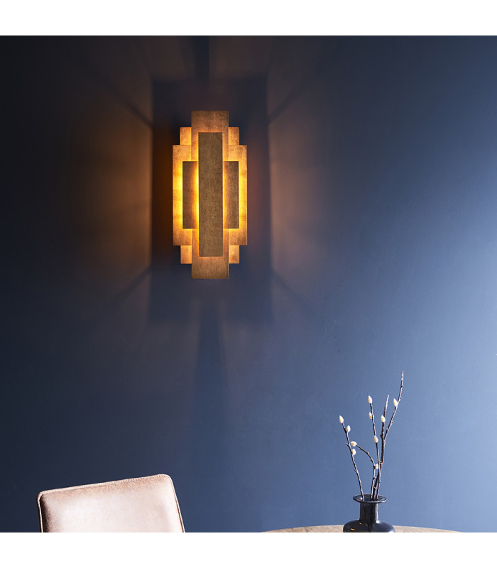 Forlì 2 Light Wall Lamp Antique Gold Leaf-3