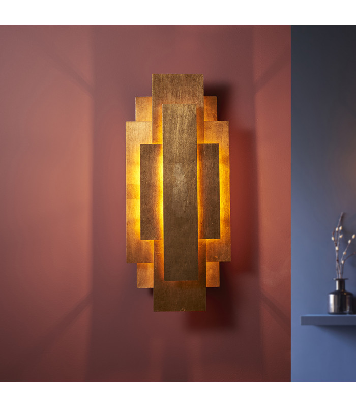 Forlì 2 Light Wall Lamp Antique Gold Leaf-5