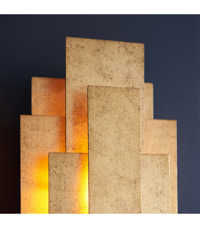 Forlì 2 Light Wall Lamp Antique Gold Leaf-6