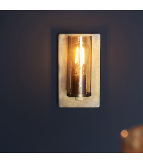 Palermo Wall Lamp Brass Patina & Champagne Lustre Glass-2
