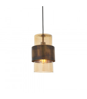 Palermo Pendant Ceiling Light Brass Patina & Champagne Lustre Glass-1