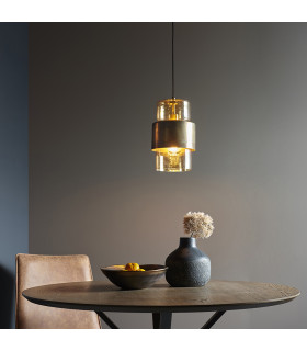 Palermo Pendant Ceiling Light Brass Patina & Champagne Lustre Glass-2