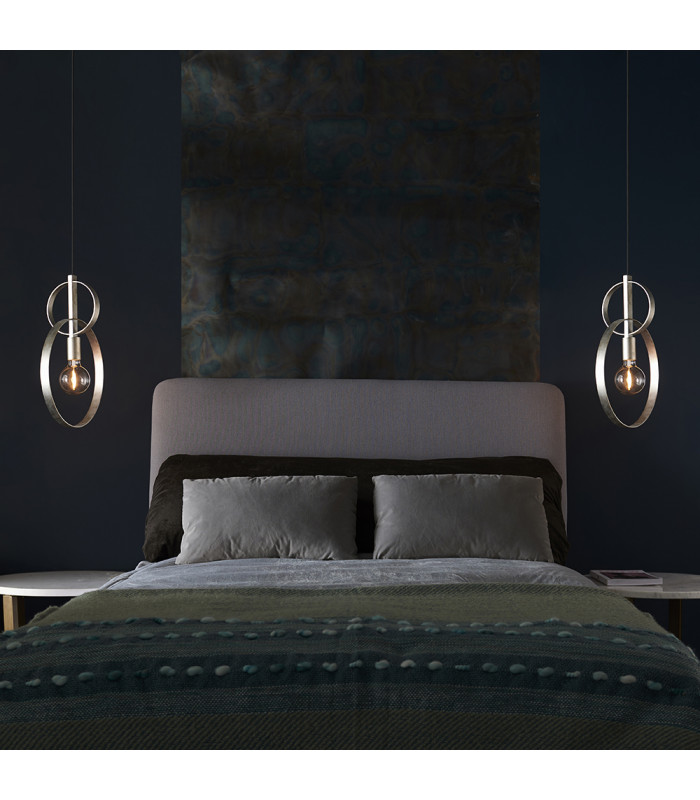 Trento Pendant Ceiling Light Antique Silver Leaf-3