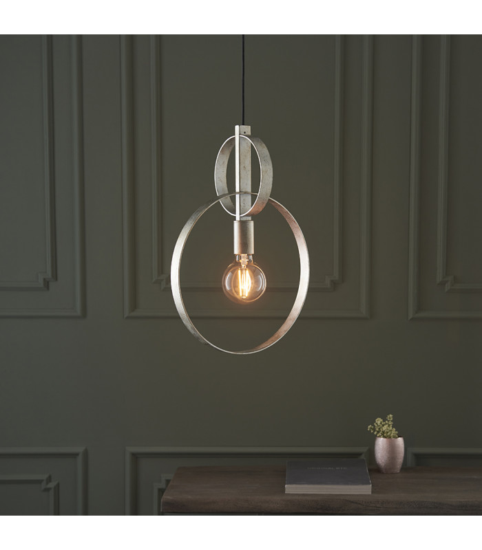 Trento Pendant Ceiling Light Antique Silver Leaf-8