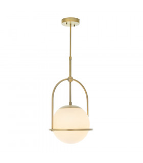 Cosenza Pendant Ceiling Light Matt Antique Brass Plate & Opal Glass-1