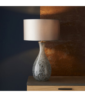 Ortisei Table Lamp Artisan Glass & Brushed Bronze Plate-2