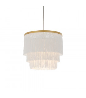 Varese Pendant Ceiling Light Matt Gold Paint & White Tassels-1