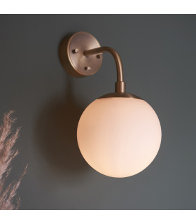 Cosenza Wall Lamp Matt Antique Brass Plate & Opal Glass-2