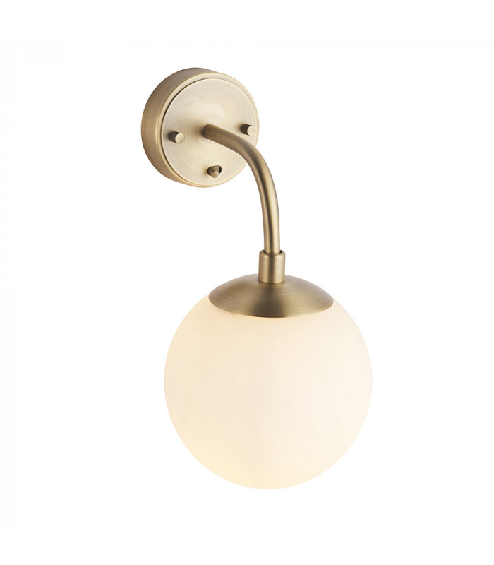 Cosenza Wall Lamp Matt Antique Brass Plate & Opal Glass-5