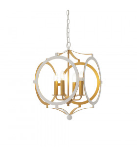 Vicenza 4 Light Ceiling Pendant Matt White & Gold Paint-1