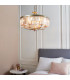Ascoli 6 Light Ceiling Pendant Champagne Paint & Rose Pink Cut Glass-2