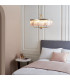 Ascoli 6 Light Ceiling Pendant Champagne Paint & Rose Pink Cut Glass-3
