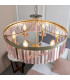 Ascoli 6 Light Ceiling Pendant Champagne Paint & Rose Pink Cut Glass-4