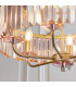 Ascoli 6 Light Ceiling Pendant Champagne Paint & Rose Pink Cut Glass-6