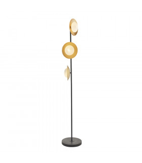 Tivoli 3 Light Floor Lamp Gold & Dark Bronze Finish With Opal Glass-1