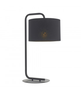 Carrara Table Lamp Satin Black Paint & Black Fabric-1