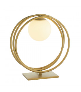 Bergamo Table Lamp Brushed Gold Paint & Gloss Opal Glass-1
