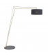 Ravenna Floor Lamp Matt Brass Plate & Black Cotton Fabric-1