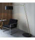 Ravenna Floor Lamp Matt Brass Plate & Black Cotton Fabric-3