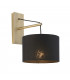 Ravenna Wall Lamp Matt Brass Plate & Black Cotton Fabric-1