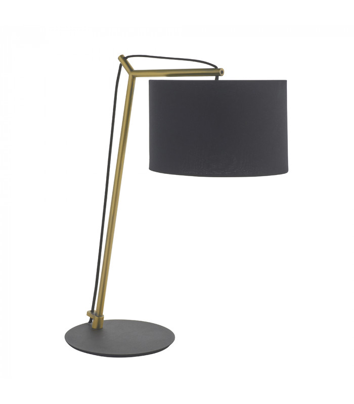 Ravenna Table Lamp Matt Brass Plate & Black Cotton Fabric-5