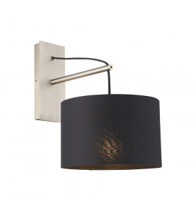 Ravenna Wall Lamp Matt Nickel Plate & Black Cotton Fabric-1