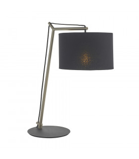 Ravenna Table Lamp Matt Nickel Plate & Black Cotton Fabric-1
