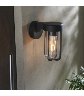 Benevento Outdoor Wall Lamp Matt Black Finish & Clear Glass IP44-2