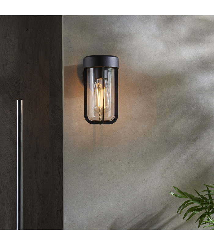 Benevento Outdoor Wall Lamp Matt Black Finish & Clear Glass IP44-4