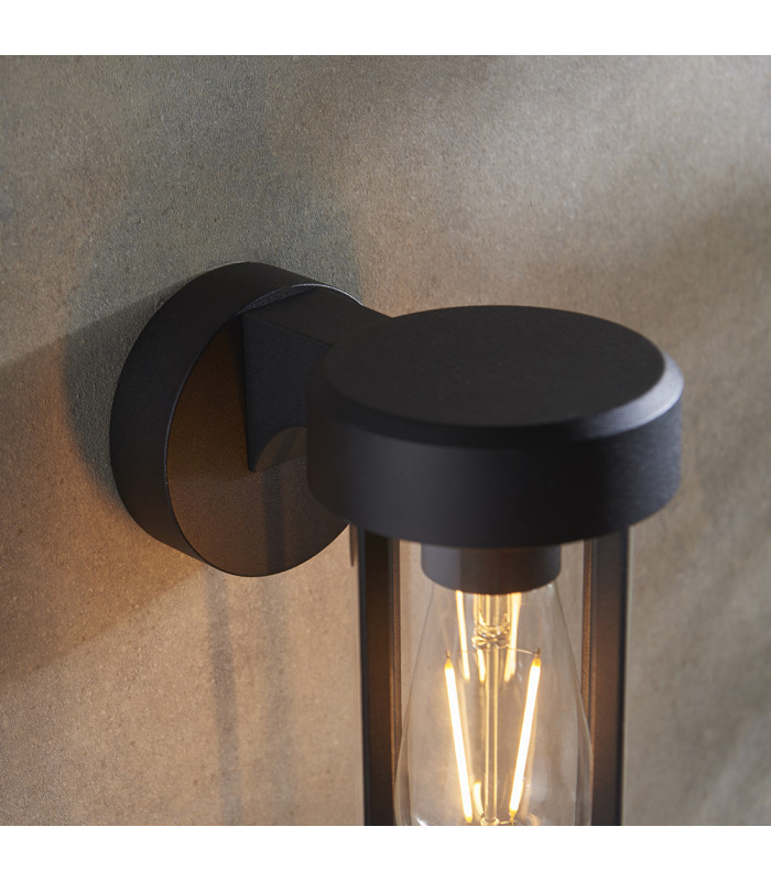 Benevento Outdoor Wall Lamp Matt Black Finish & Clear Glass IP44-5