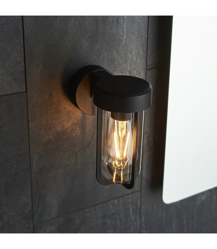 Benevento Outdoor Wall Lamp Matt Black Finish & Clear Glass IP44-8