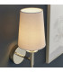 Florence Wall Lamp Bright Nickel Plate & Vintage White Fabric-5
