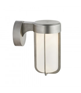 Benevento Outdoor Integrated LED Wall Lamp Brushed Silver Finish & Frosted Glass IP44-1