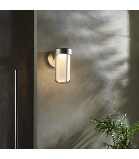 Benevento Outdoor Integrated LED Wall Lamp Brushed Silver Finish & Frosted Glass IP44-2