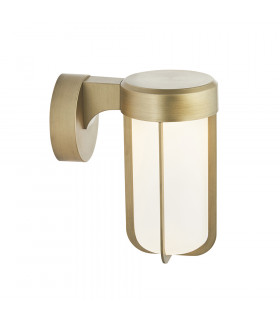 Benevento Outdoor Integrated LED Wall Lamp Brushed Gold Finish & Frosted Glass IP44-1
